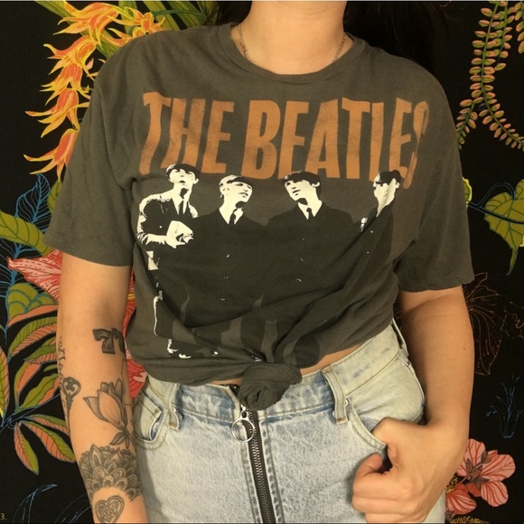 The Beatles Tops - THE BEATLES GREY BAND TEE